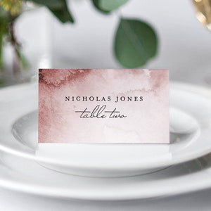 Bourgogne Moderne Printable Fun Wedding Card Template Printable Place Card Template, Place Card Template Templett 3206620