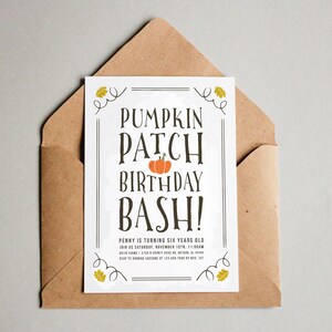 Pumpkin Patch Birthday Invitation, Pumpkin Patch Birthday Invite ...