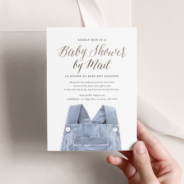 Baby Boy Shower Invitation by Mail Etsy