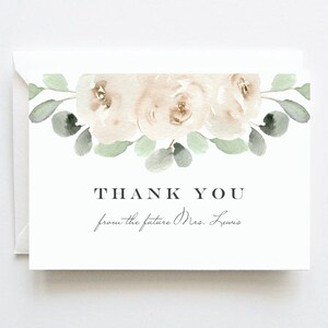 Bridal Shower Thank You Cards Template, Thank You Cards, Thank You Card Template 2980356