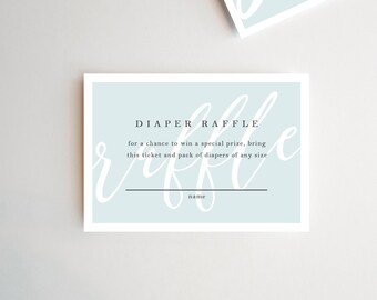 Baby Shower Diaper Raffle, Diaper Raffle Ticket, Diaper Raffle Printable, Diaper Raffle Cards, Diaper Raffle Ticket Printable, Blue Baby