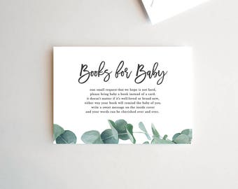 Apportez un livre Baby Shower Insert Greenery Baby Shower Books for Baby, Books for Baby Card, Books For Baby Insert, Bring a Book Insert