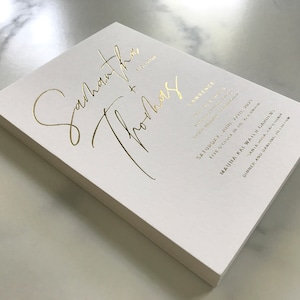 Gold Foil Wedding Invitation, Foil Wedding Invitation, Foil-Pressed Wedding Invitations, Modern Foil Wedding Invitation, Real Foil Wedding