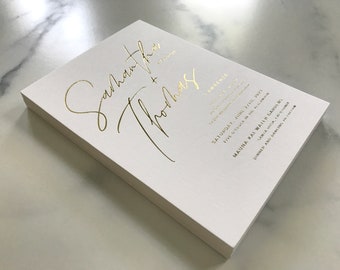 Gold Foil Wedding Invitation, Foil Wedding Invitation, Foil-Pressed Wedding Invitations, Modern Foil Wedding Invitation, Real Foil Wedding