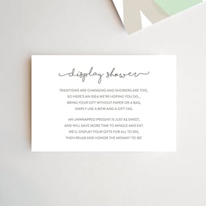 Display Shower Baby, Display Shower Insert, Display Shower Card, Display Shower Gift Tag, Baby Shower Display Shower Card