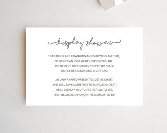 Display Shower Baby, Display Shower Insert, Display Shower Card, Display Shower Gift Tag, Baby Shower Display Shower Card