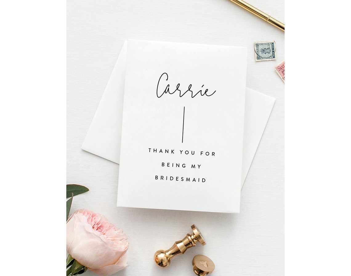 Bridesmaid Gifts Printable Bridesmaid Thank You Cards Maid | Etsy