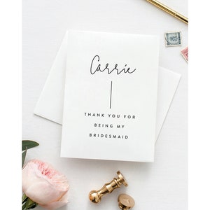 Bridesmaid Gifts, Printable Bridesmaid Thank You Cards, Maid of Honor ...