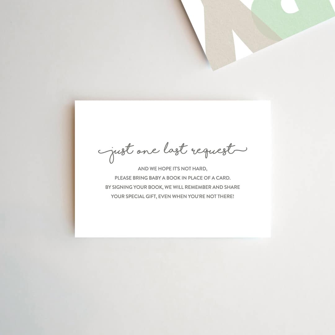Simple Book Request Card Please Bring A Book Instead of A Card Book ...
