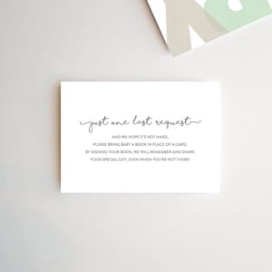 Eenvoudige boekaanvraagkaart Breng een boek mee in plaats van een kaart Boekaanvraag Babyshowerboekaanvraag INSTANT DOWNLOAD-sjabloon 3522857