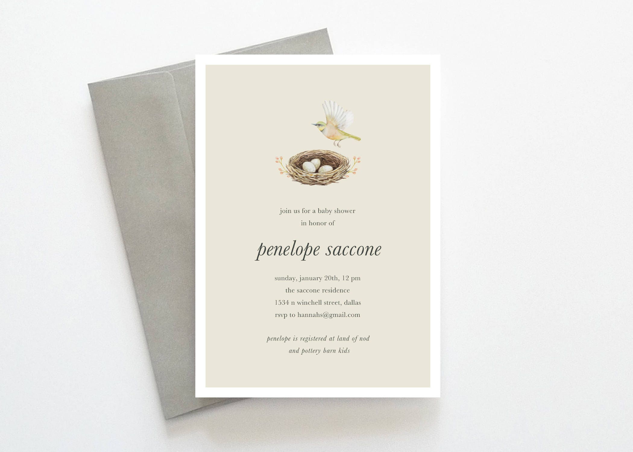 Nest Baby Shower Invitation Gender Neutral Baby Shower Etsy