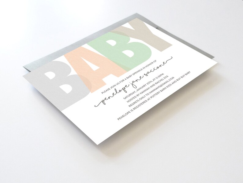 Printable BABY Sprinkle Invitation, Gender Neutral Baby Sprinkle Invite PDF, Unique Printable Baby Sprinkle Invitation, Baby Sprinkle PDFs image 2