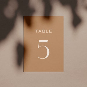 Wedding Table Numbers, Wedding Table Number Template, Minimalist Modern Table Numbers, Burnt Orange Wedding Template Bur 3245180