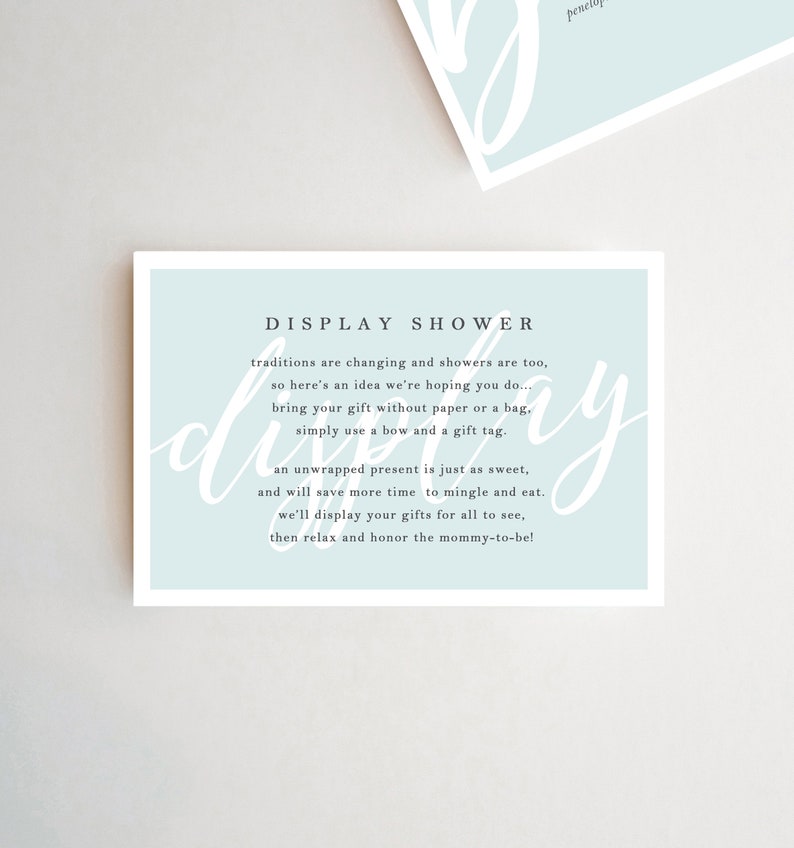 Blue Display Shower Insert Display Shower Card Display Shower Etsy