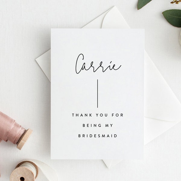 Bridesmaid Gifts, Printable Bridesmaid Thank You Cards, Maid of Honor Thank You Card Template, Bridesmaid Thank You Card Template 3273484