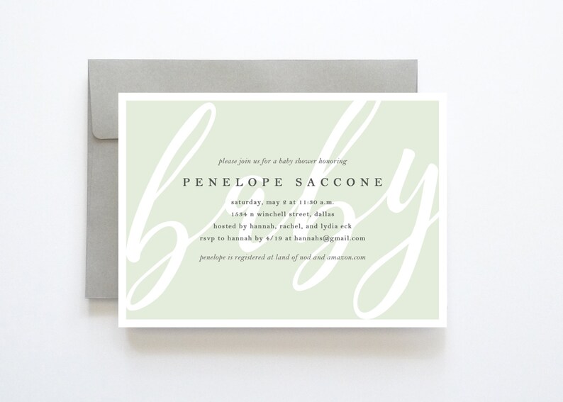 Gender Neutral Baby Shower Invitations Green Baby Shower Etsy Gender Neutral Baby Shower Invitations Green Baby Shower Etsy