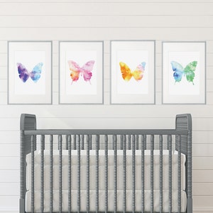 Girl Room Girl's Room Decor Girl Nursery Decor Watercolor Art Girl Nursery Girl Nursery Decor Butterfly Nursery Butterfly Room Decor