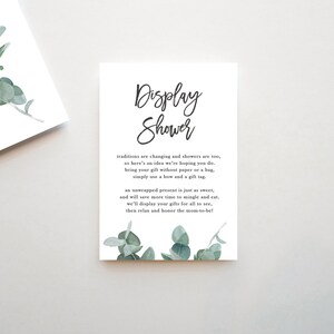 Greenery Baby Shower, Display Shower Insert, Display Shower Card, Greenery Display Shower Card, Eucalyptus Baby Shower, Gender Neutral