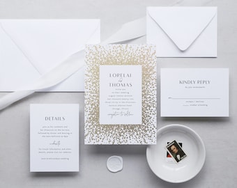 Printed Wedding Invitations, REAL Foil Formal Wedding Invitation, Modern Foil Wedding Invitation, Gold Foil Wedding Invitation FREE SHIPPING