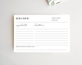 Recipe Card Template, Plain Recipe Cards, Recipe Cards, Recipe Cards 4x6, Printable Recipe Cards, Simple Recipe Cards 3001578