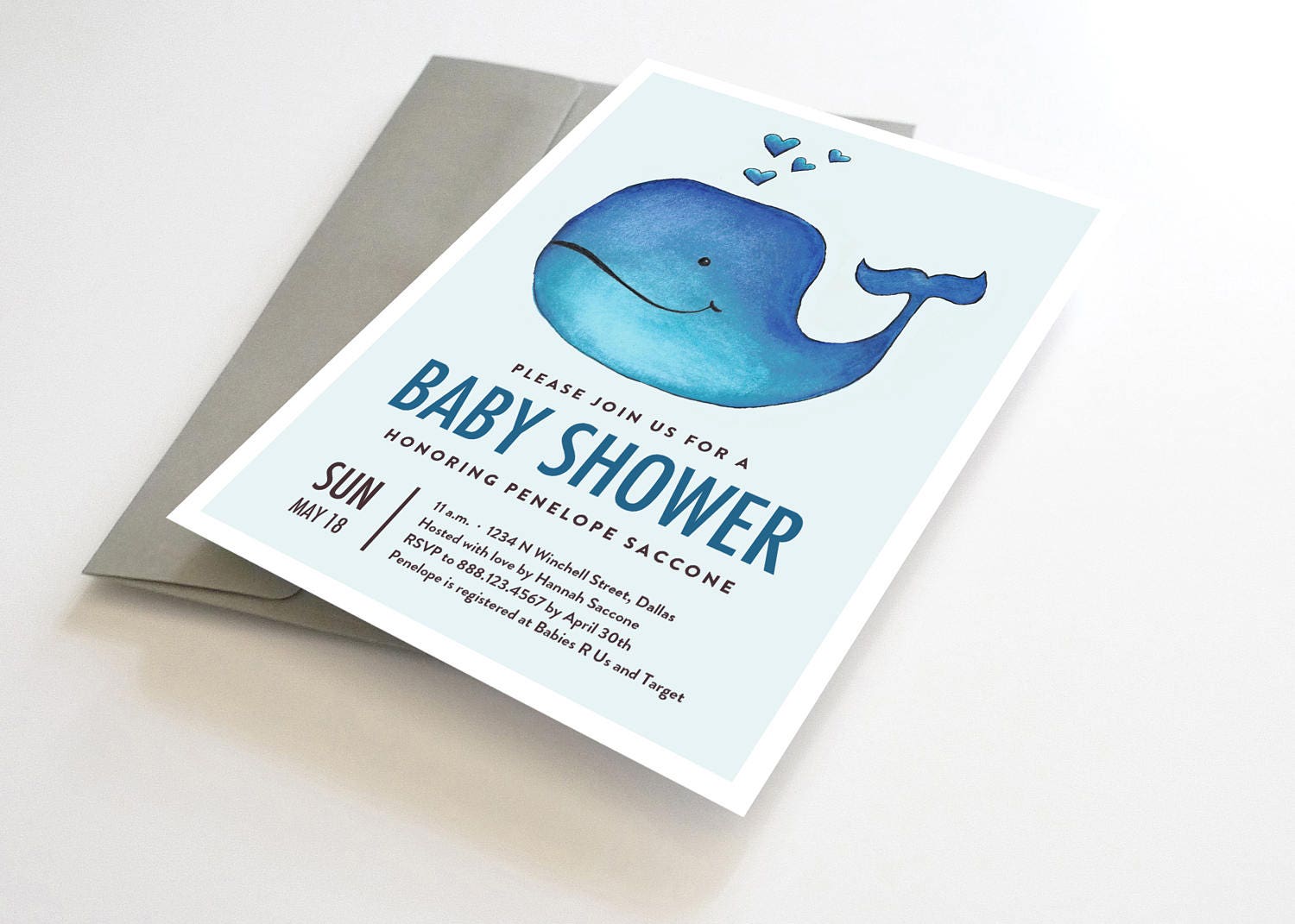 Whale Baby Shower Invitation Whale Baby Shower Whale Baby | Etsy