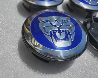 FOR JAGUAR Set Of 4 Blue Wheel Center Cap 59mm NEW"