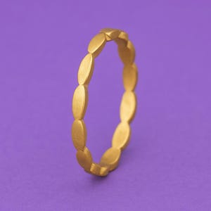 Brass Leaf Ring: Gold Tone Boho Stacking Band