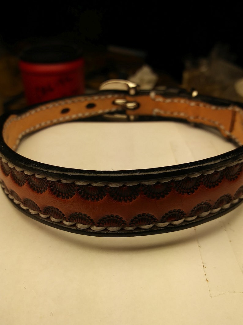 Handmade leather dog collar, small dog collar, Premium leather dog collar, custom leather dog collar image 4