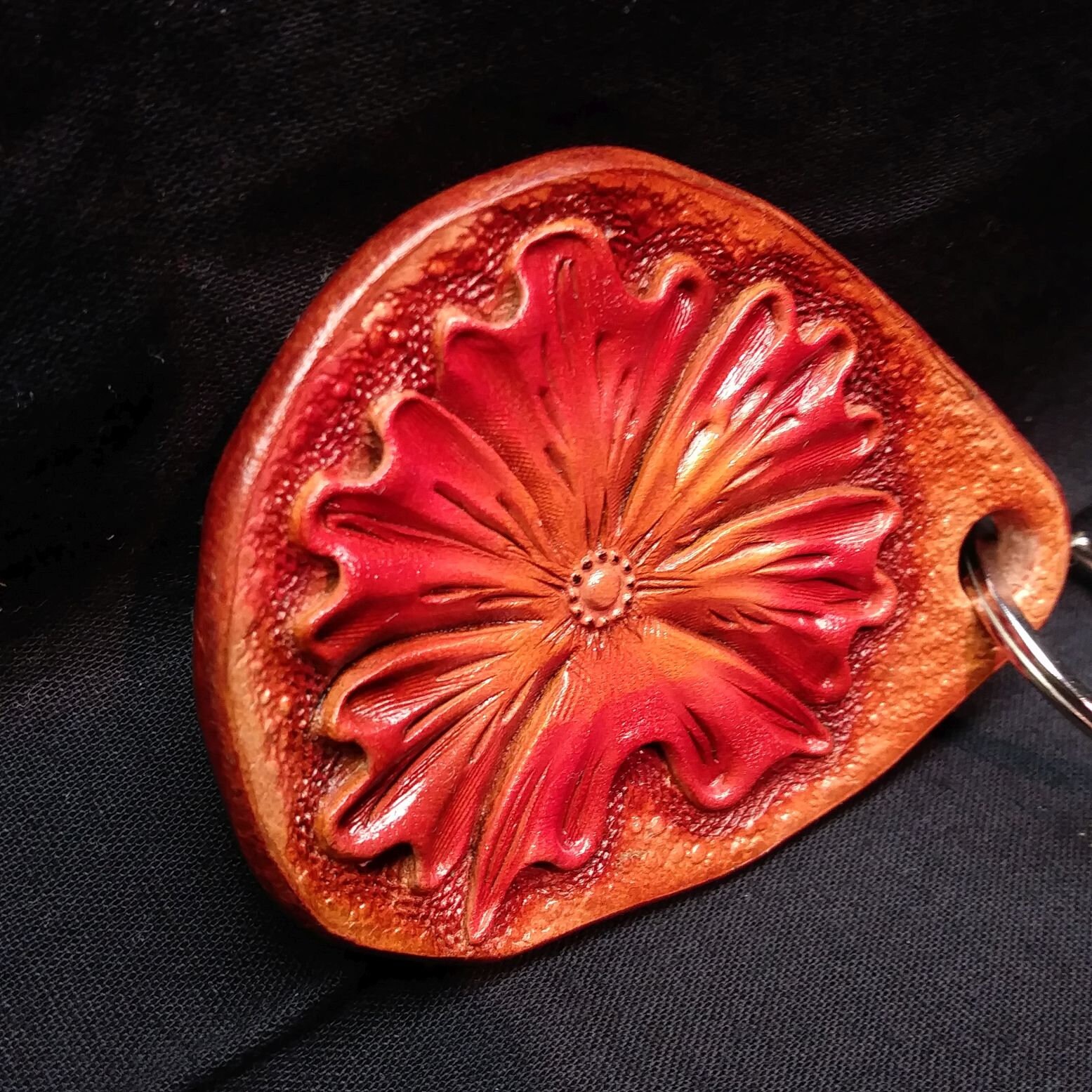 Custom keychains flower keychains red flower key fob Etsy