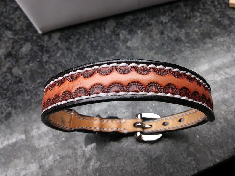 Handmade leather dog collar, small dog collar, Premium leather dog collar, custom leather dog collar image 6
