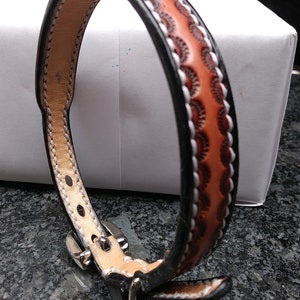 Handmade leather dog collar, small dog collar, Premium leather dog collar, custom leather dog collar image 2