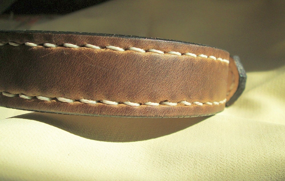 Hunting dog collar medium harness leather collar brown Etsy