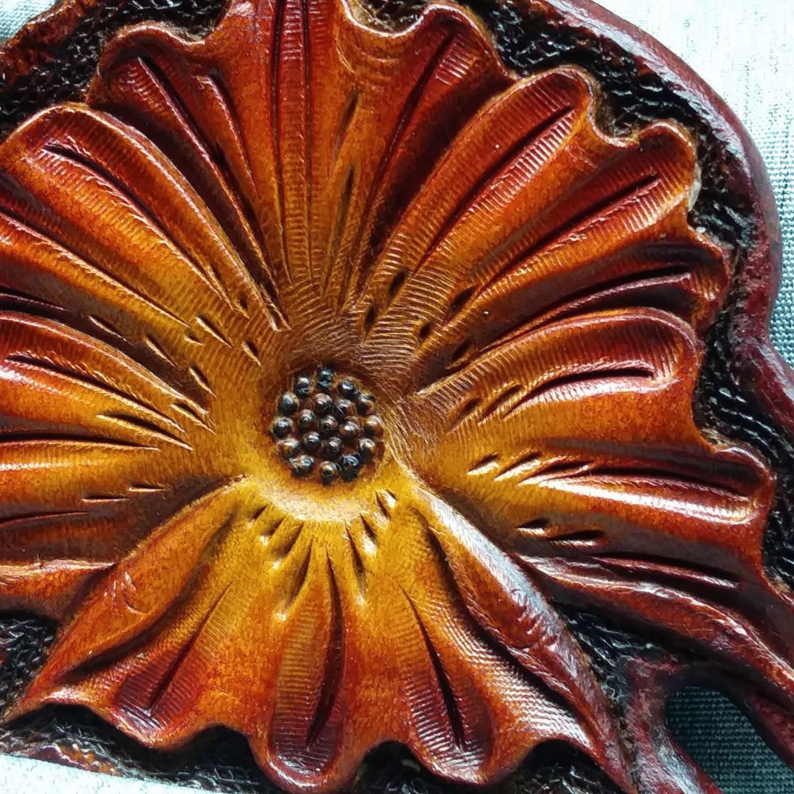 Handmade Leather Flower Charm Flower Zipper Pull Floral Etsy