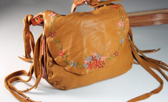 Deep Floral Small Hobo Shoulder Bag - Handmade Handbag - Unique