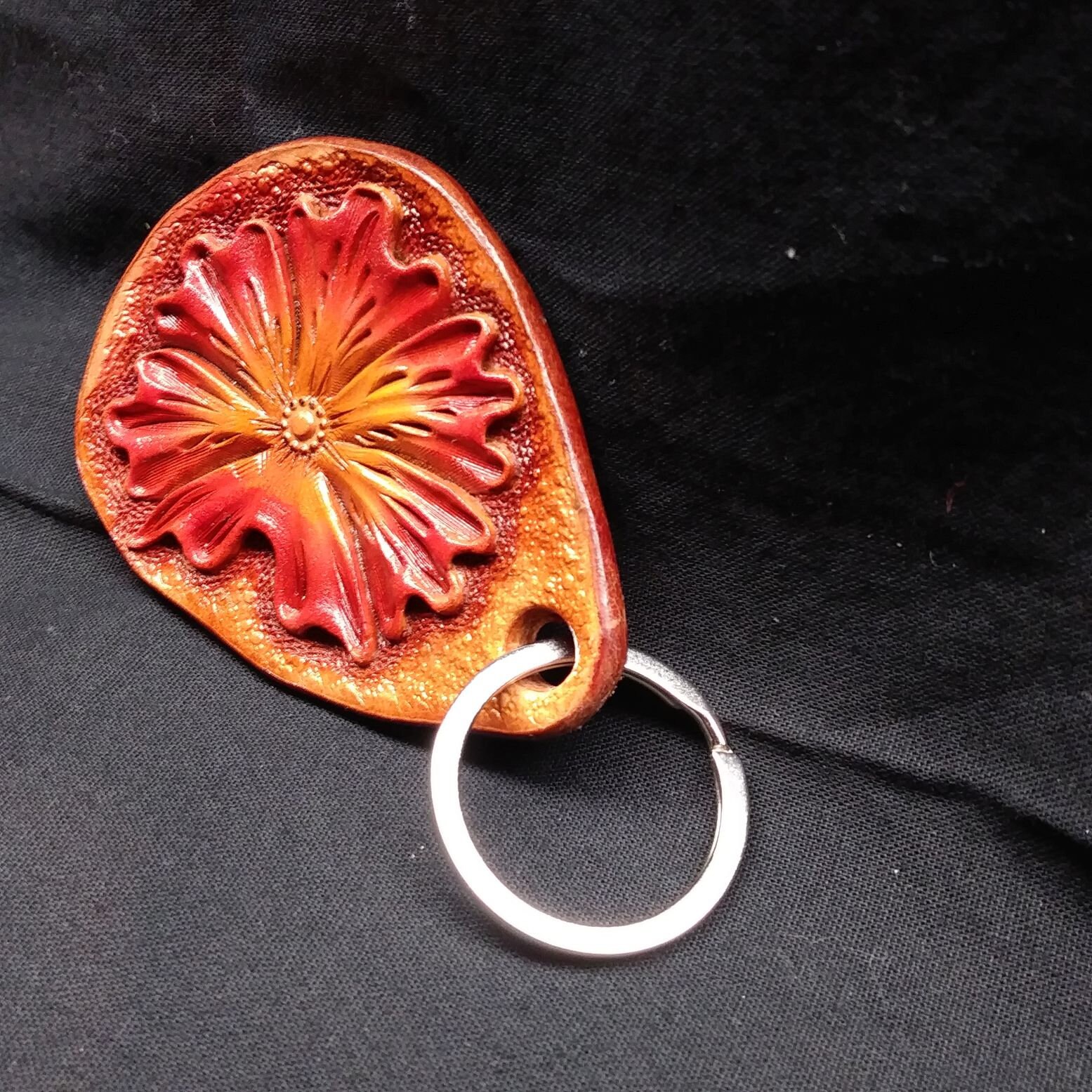 Custom keychains flower keychains red flower key fob Etsy
