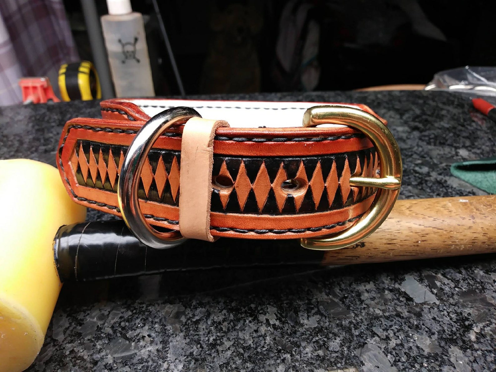 Handmade Leather Dog Collar Medium Dog Collars Leather Etsy