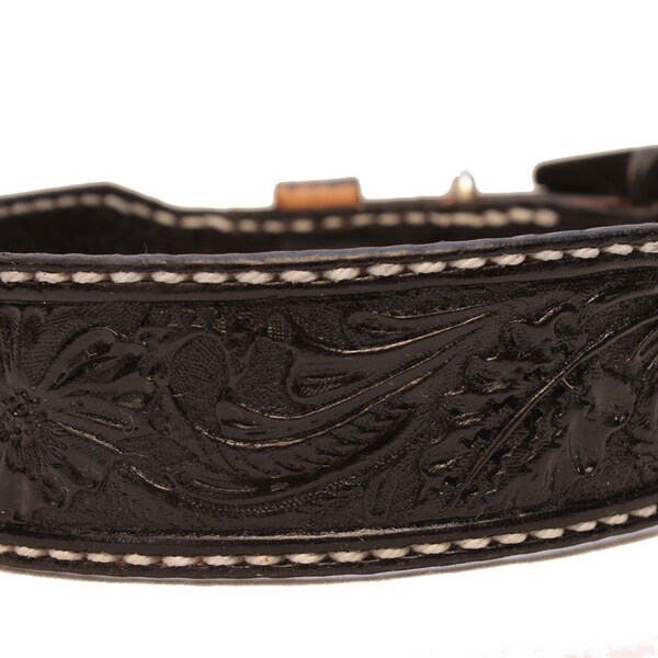 Leather dog collar, Medium handmade collar, luxury leather collar , black leather collars , border collies