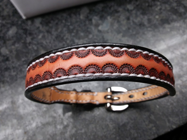 Handmade leather dog collar, small dog collar, Premium leather dog collar, custom leather dog collar image 7