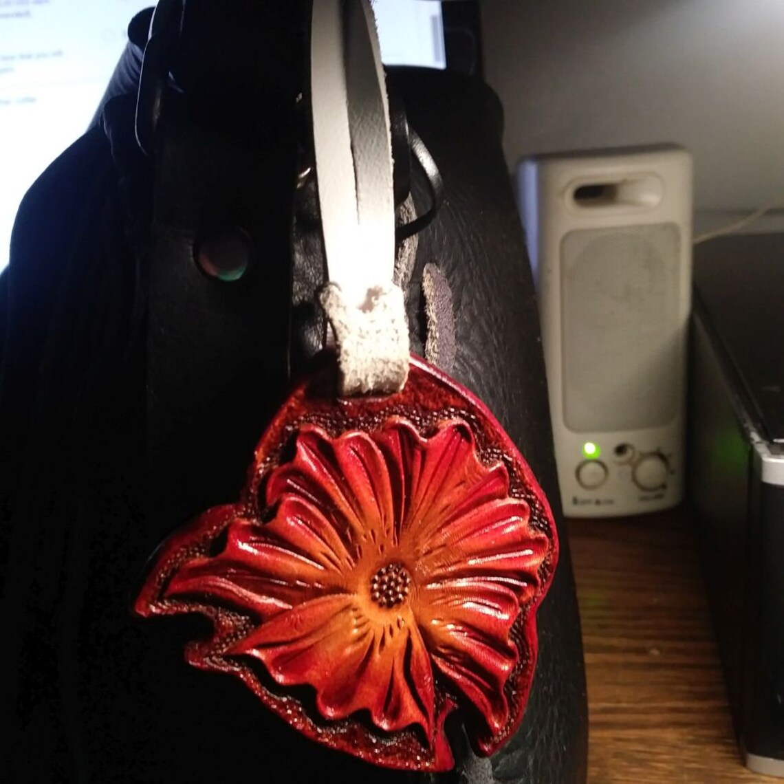 Handmade Leather Flower Charm Flower Zipper Pull Floral Etsy