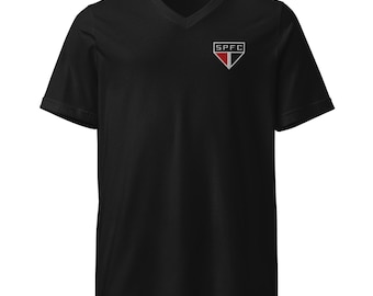 Maglietta da calcio ricamata del San Paolo - Unisex con scollo a V