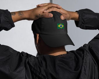 Embroidered Brazil Flag Baseball Hat - Brazilian Pride Dad Cap