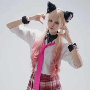 pink maid dress with cat ears Amazon.com: Anime French Cat Maid Apron Fancy Dress Cosplay Costume Headwear Gloves Socks Set(Plus Size Pink 5XL): Clothing, Shoes & Jewelry