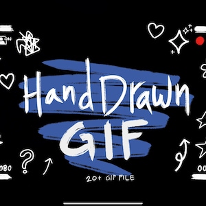 Hand Drawn Scribble GIF Pack: Animated Video Overlay (Digital Download)
