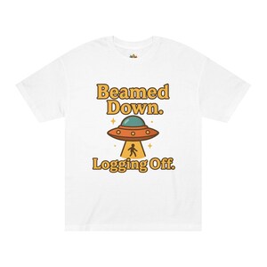 Space Beam Unisex Classic Tee, UFO Lover Gift, Alien Abduction Shirt, Sci-Fi Top, Extraterrestrial Tee