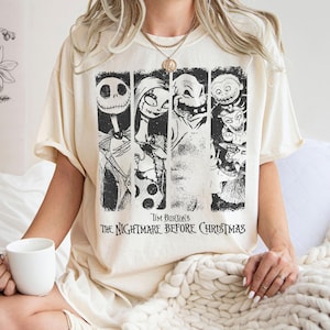 Nightmare Before Christmas Shirt, Halloween Sweatshirt, Jack and Sally Shirt, Funny New Year Shirt, Happy New Year, Gift New Year Shirt Ivory/Natural/Sand