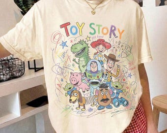 Disney Toy Story 1995 Retro Comfort Colors Shirt, Woody Buzz Lightyear Rex Tee, WDW Disneyland Family Vacation 2026 Trip, Disney Pixar Fest