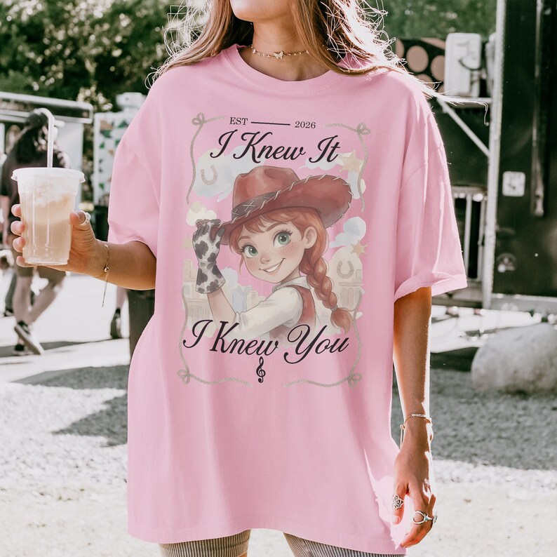 Watercolors TS Jessie Toy Story 5 Comfort Colors Shirt, Retro I Knew It I Knew You, Disneyland Toy Story Family Matching Tee Blossom/Light Pink