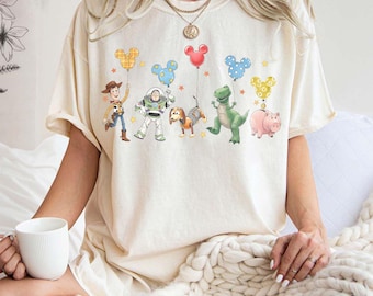 Disney Toy Story PNG, Mickey Balloons Comfort Colors PNG, Disney Woody Jessie Slinky Hamm Rex PNG, Toy Story Land