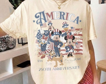 America 250th anniversary shirt, 1776 2026 patriotic Disney, mickey and friends fourth of July tee, Matching Family Shirt