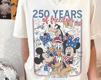 Comfort Colors 4th Of July Freedom Mickey And Friends Shirt,Patriotic Mickey Friends Tee, Independence Day Shirt,250 Years Celebration Shirt